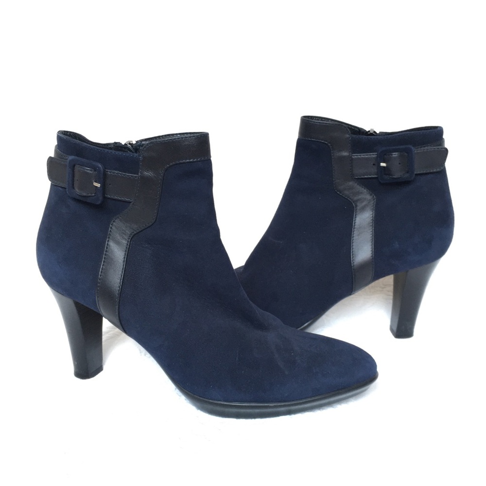 Aquatalia Blue & Black Water Resistant Boots Sz 9